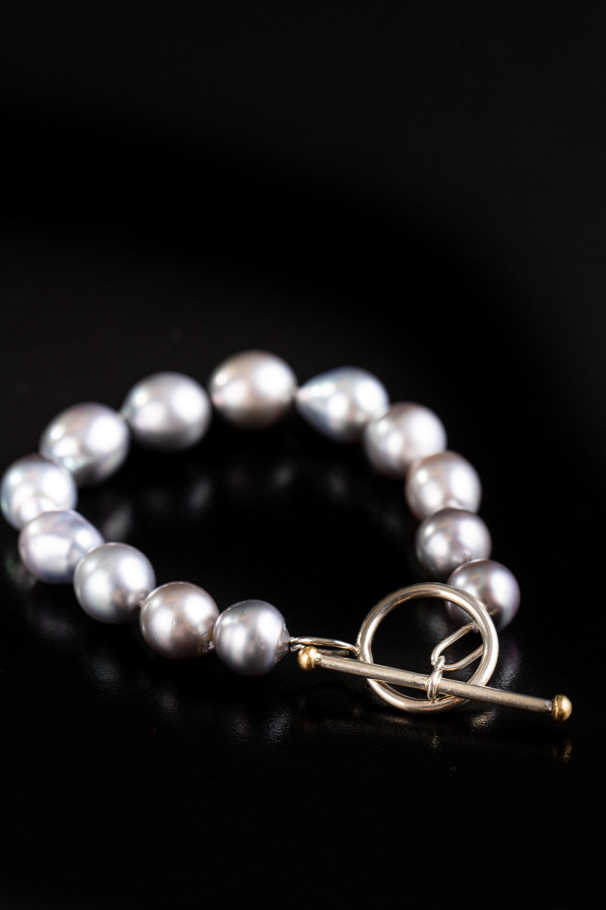 Grey Baroque Tahitian Pearl Bracelet