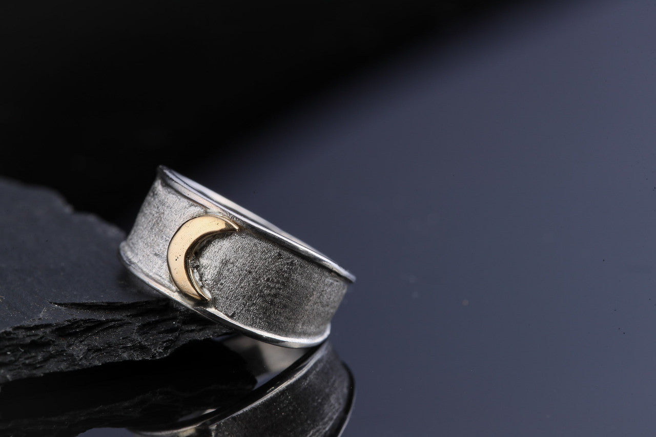 Crescent Moon Two Tone Ring