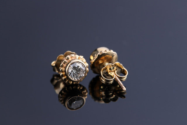 Diamond 14K Beaded Studs