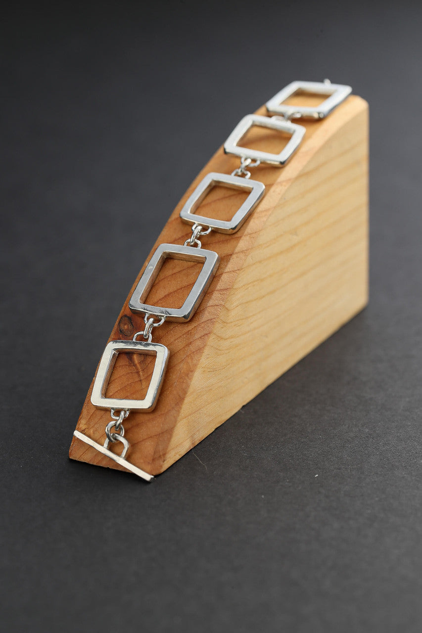 Square Link Silver Bracelet