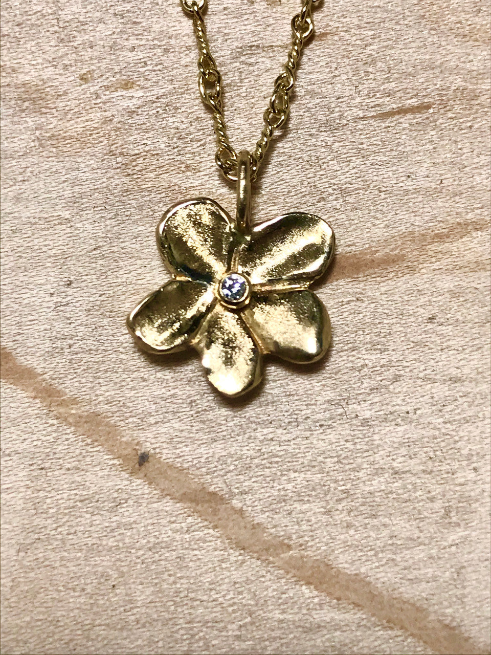 Diamond Flower 14k Pendant