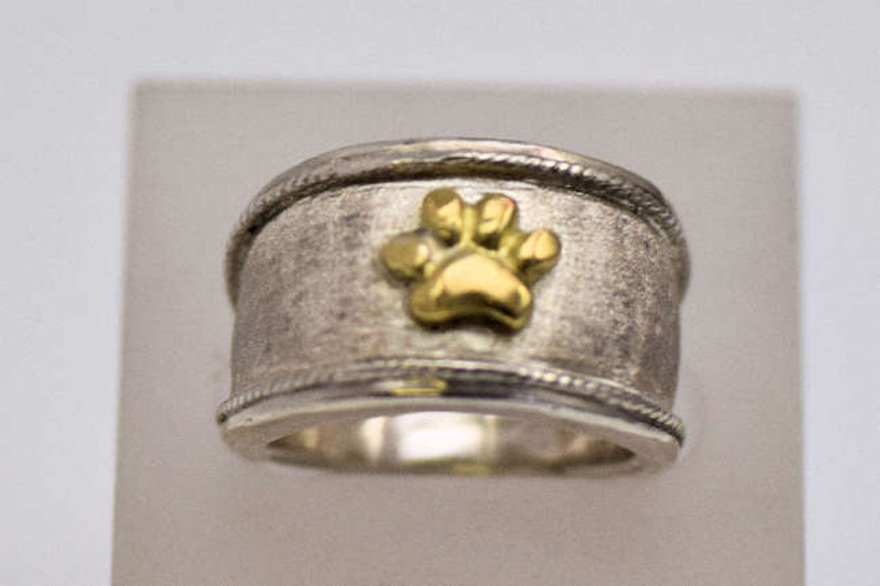 Paw Print Ring Two Tone Ring