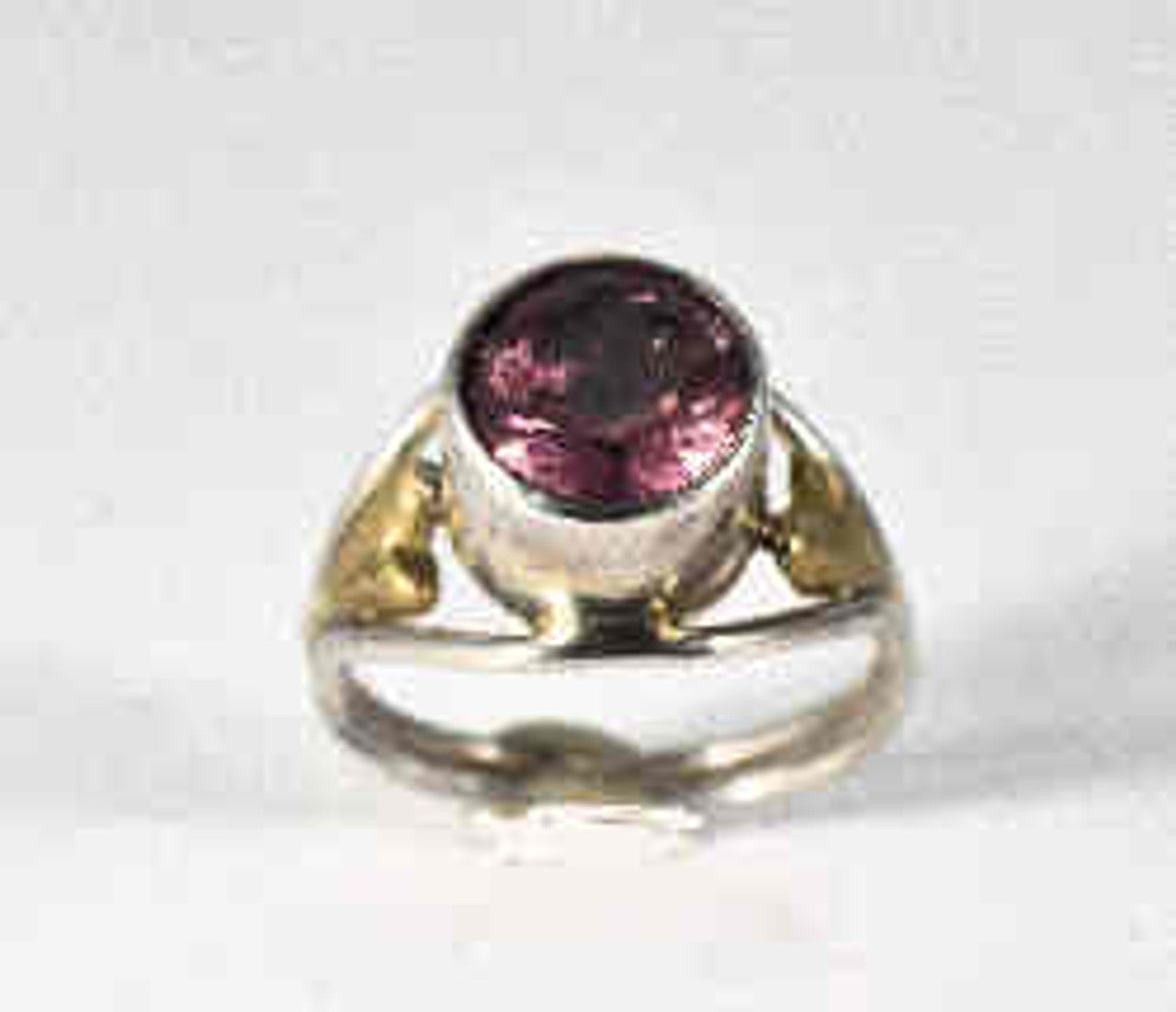 Pink Maine Tourmaline Two Tone Ring