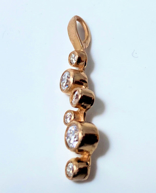 Six Diamond Rose Gold Pendant