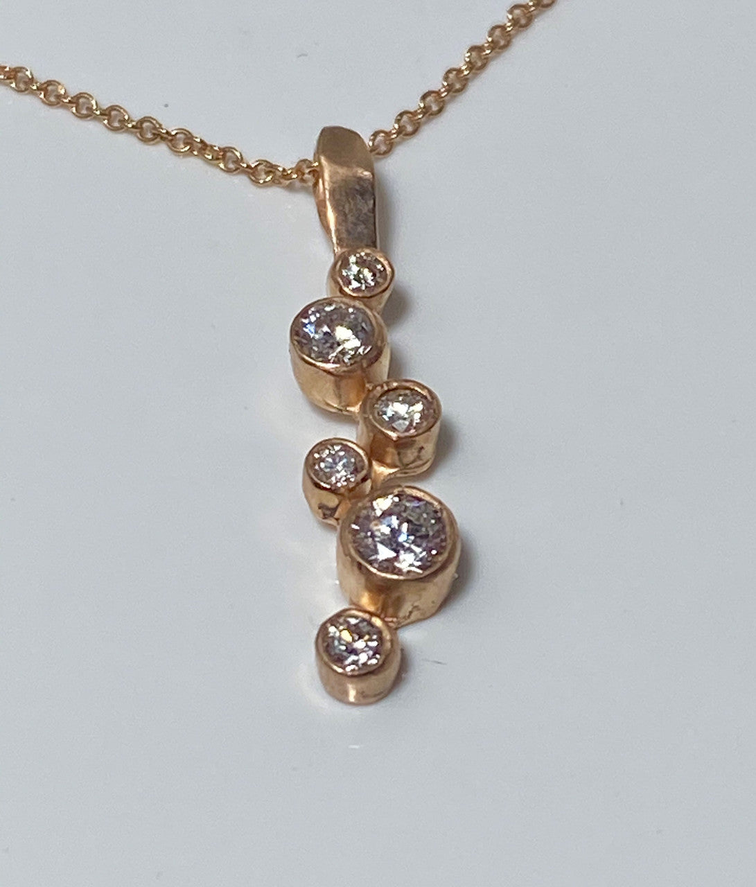 Six Diamond Rose Gold Pendant