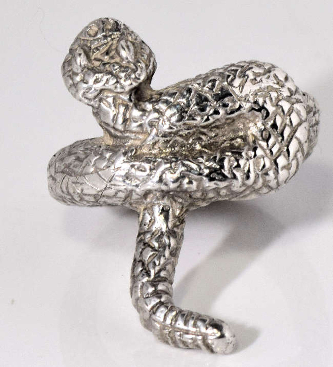 Snake Hand Carved Sterling Ring