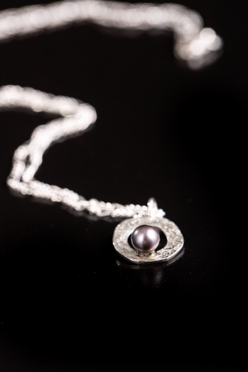 Pearl Beach Texture Open Disc Pendant