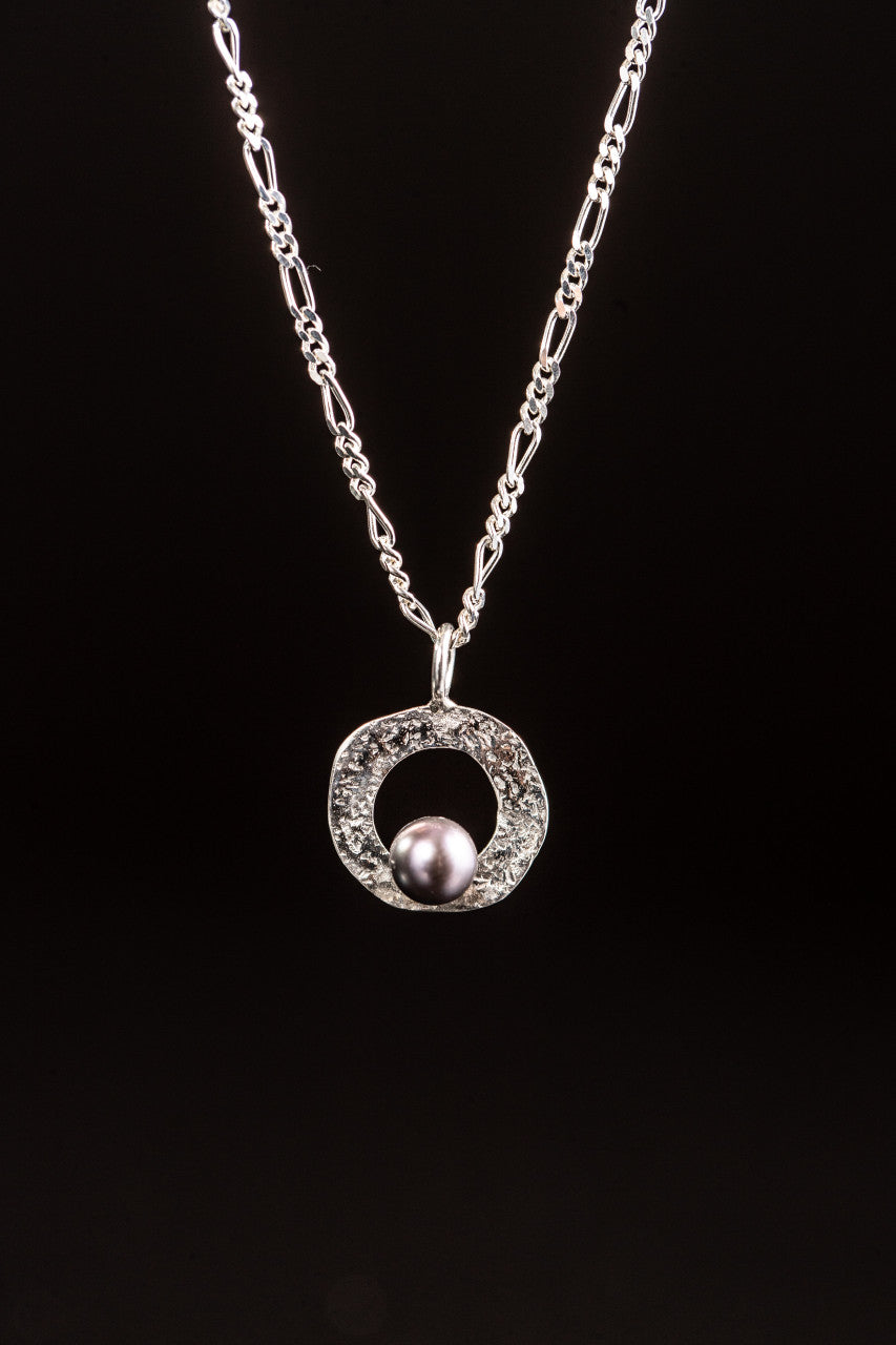 Pearl Beach Texture Open Disc Pendant