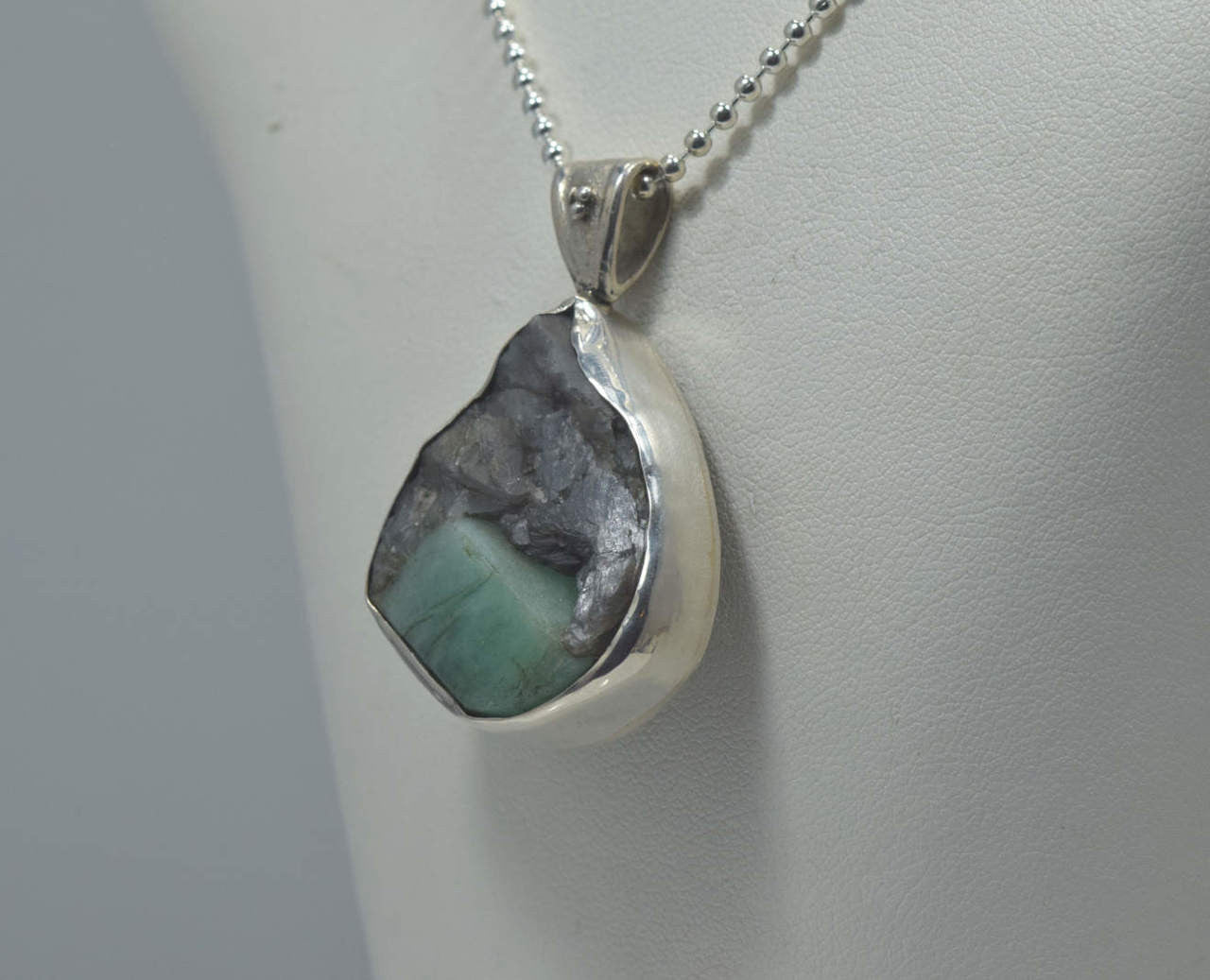 Emerald Pear Shaped Rough Pendant