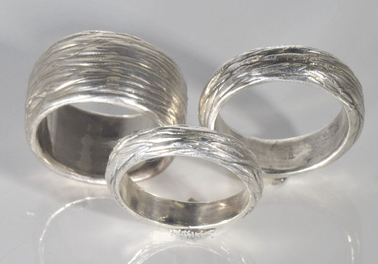 Bark 6.5 mm Sterling Silver Band