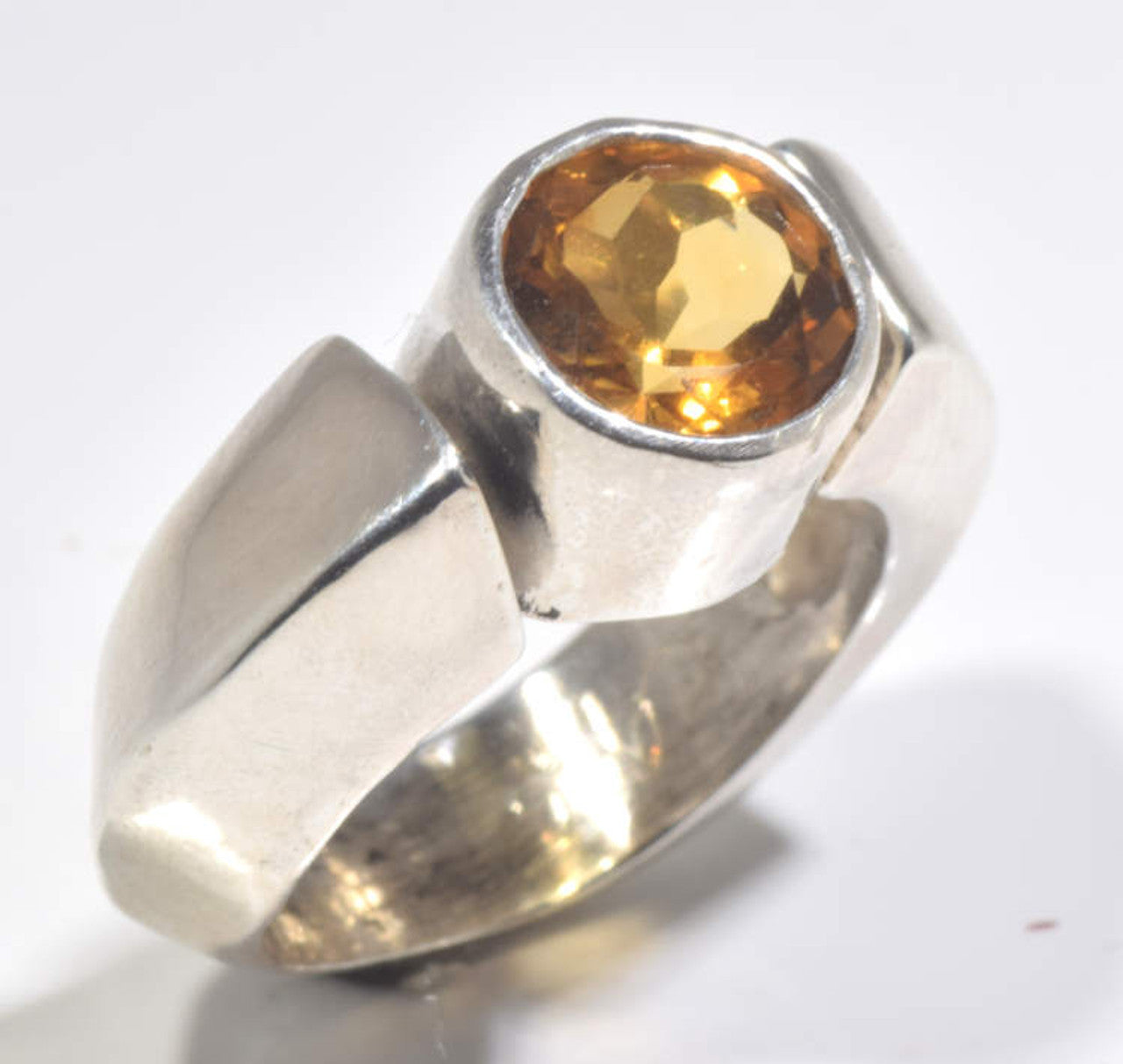 Citrine Contemporary Chunky Ring