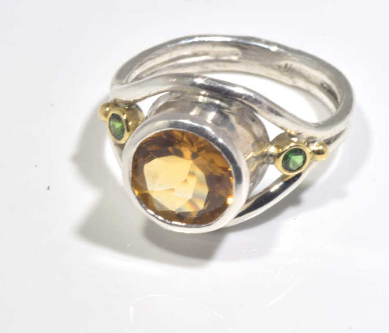 Citrine and Tsavorite Ring