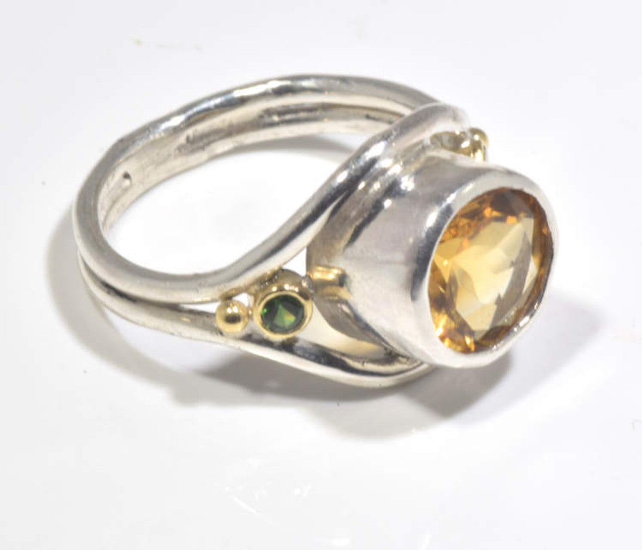 Citrine and Tsavorite Ring