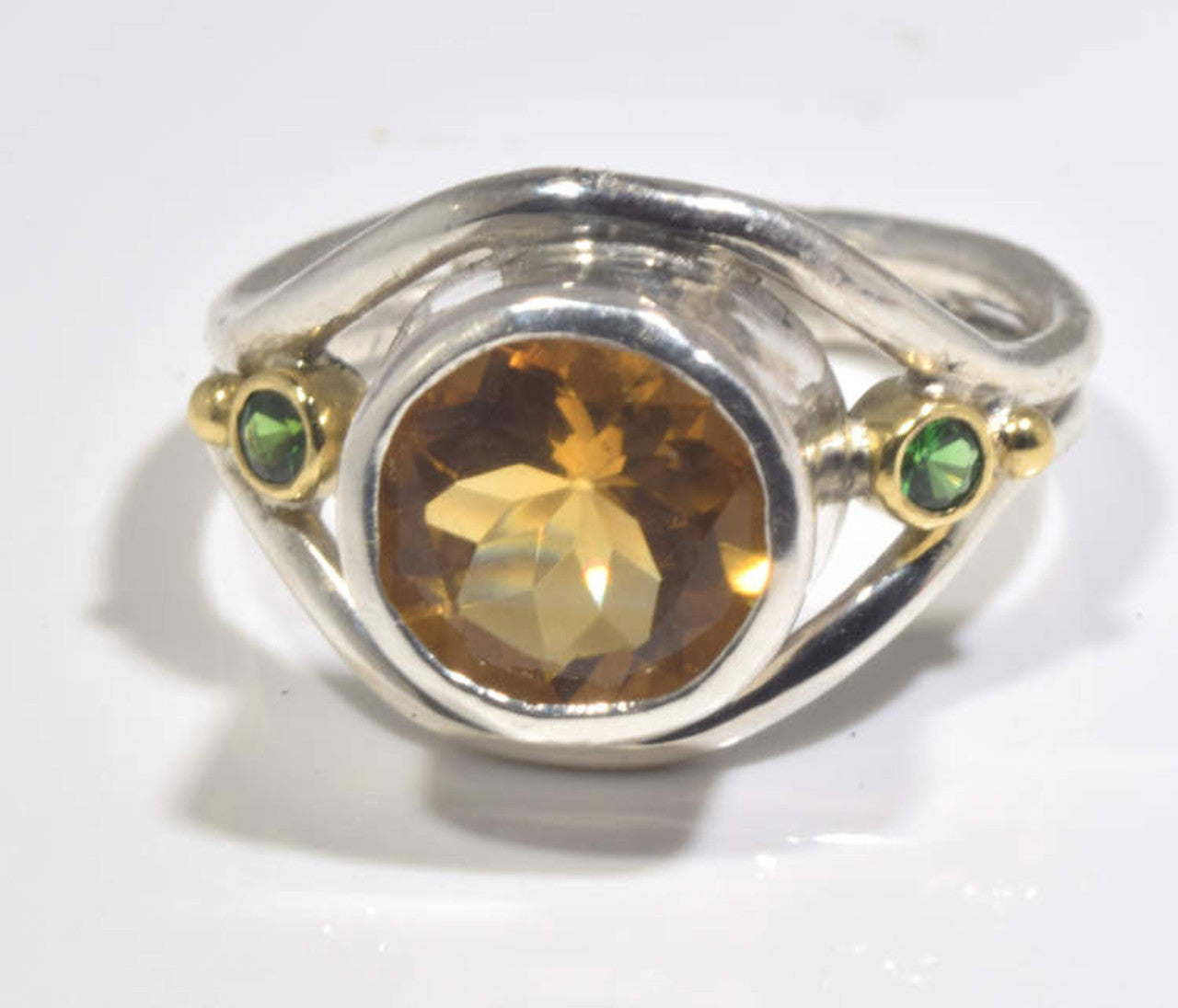 Citrine and Tsavorite Ring