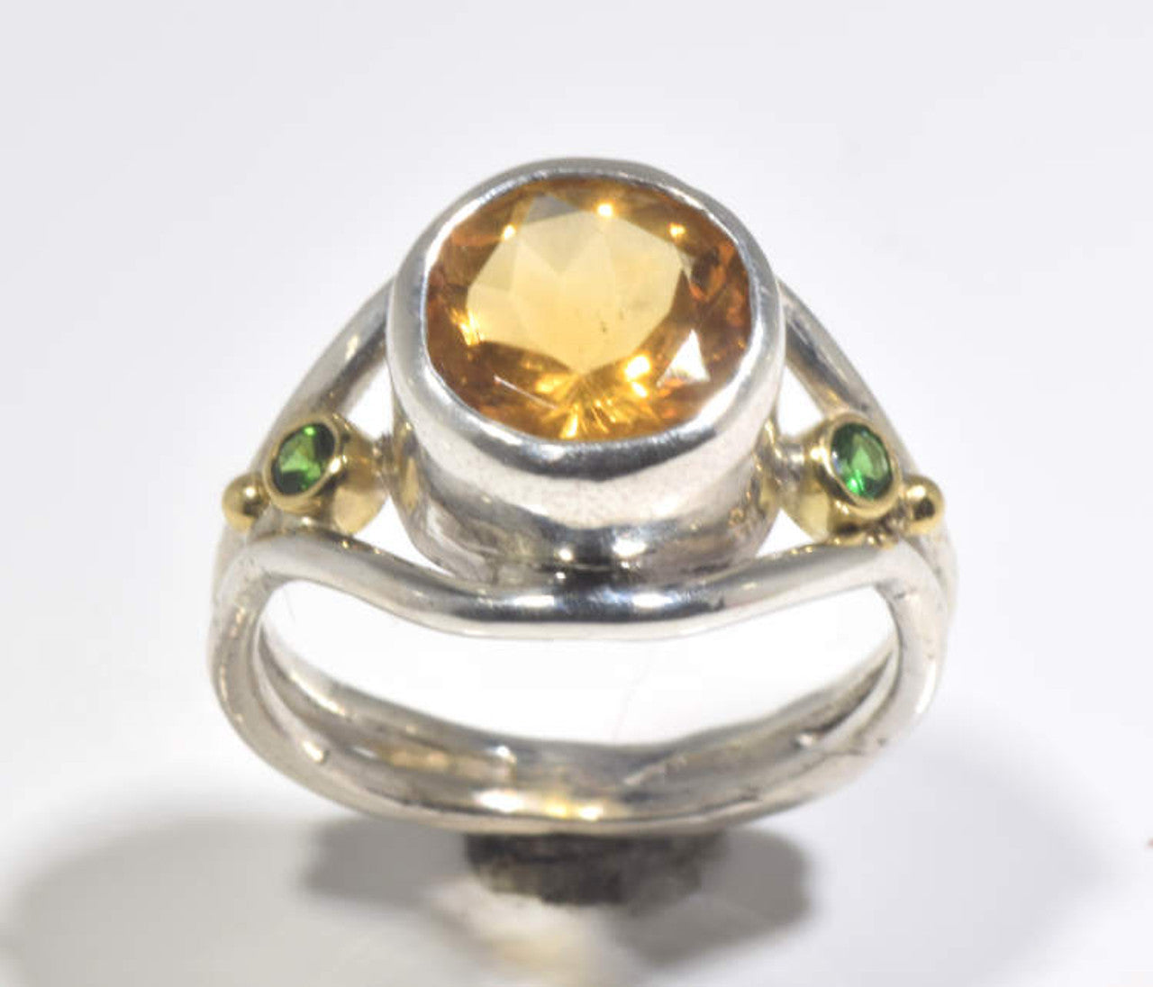 Citrine and Tsavorite Ring