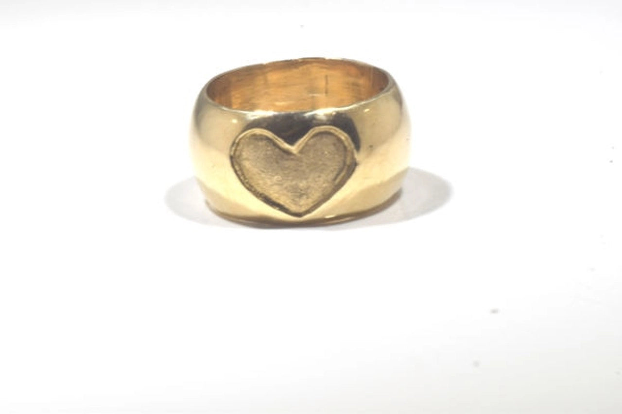 Heart Wide 14k Band
