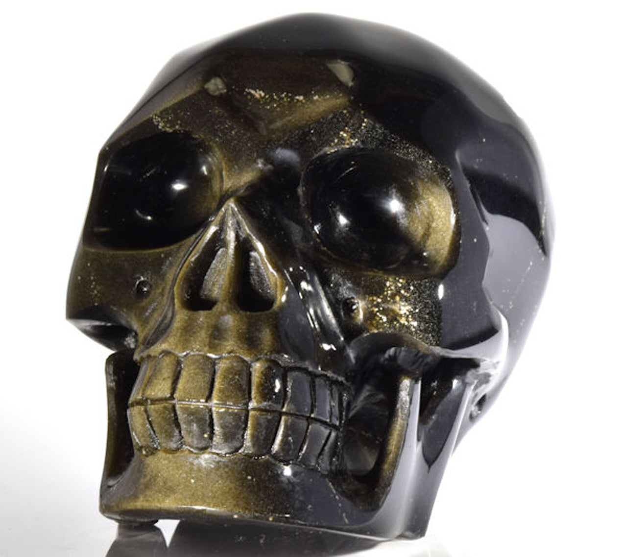 Obsidian Gold Sheen Skull