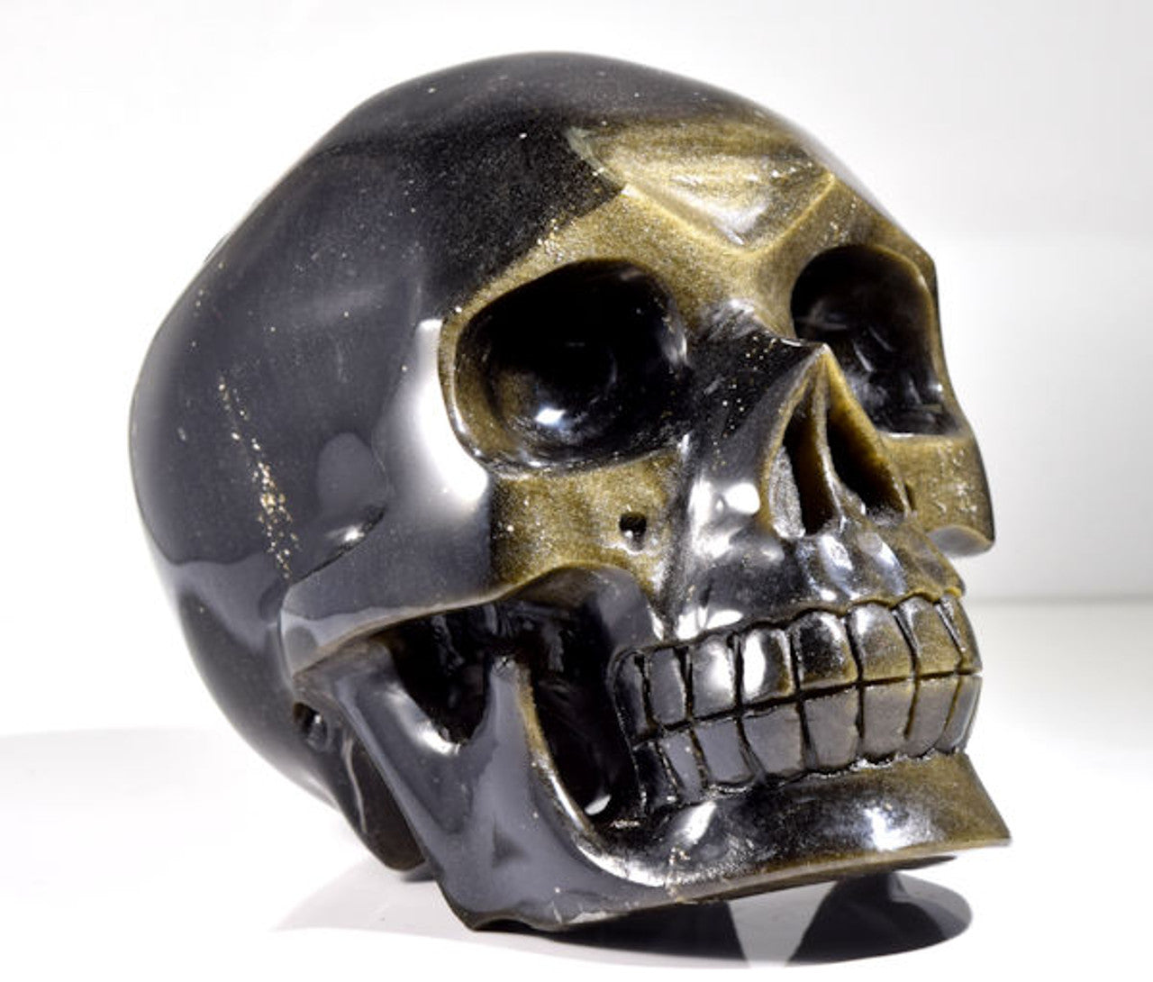 Obsidian Gold Sheen Skull