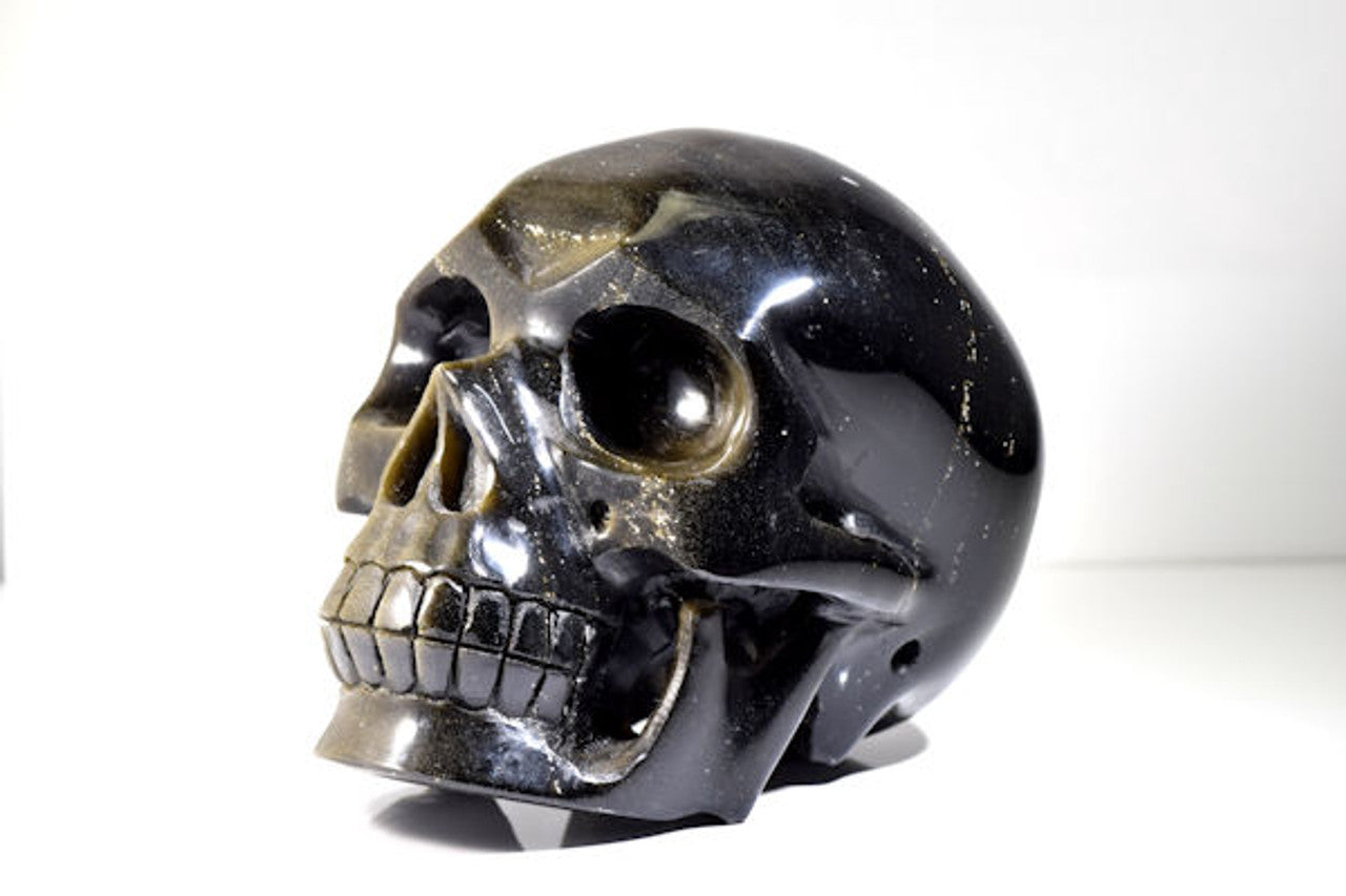 Obsidian Gold Sheen Skull