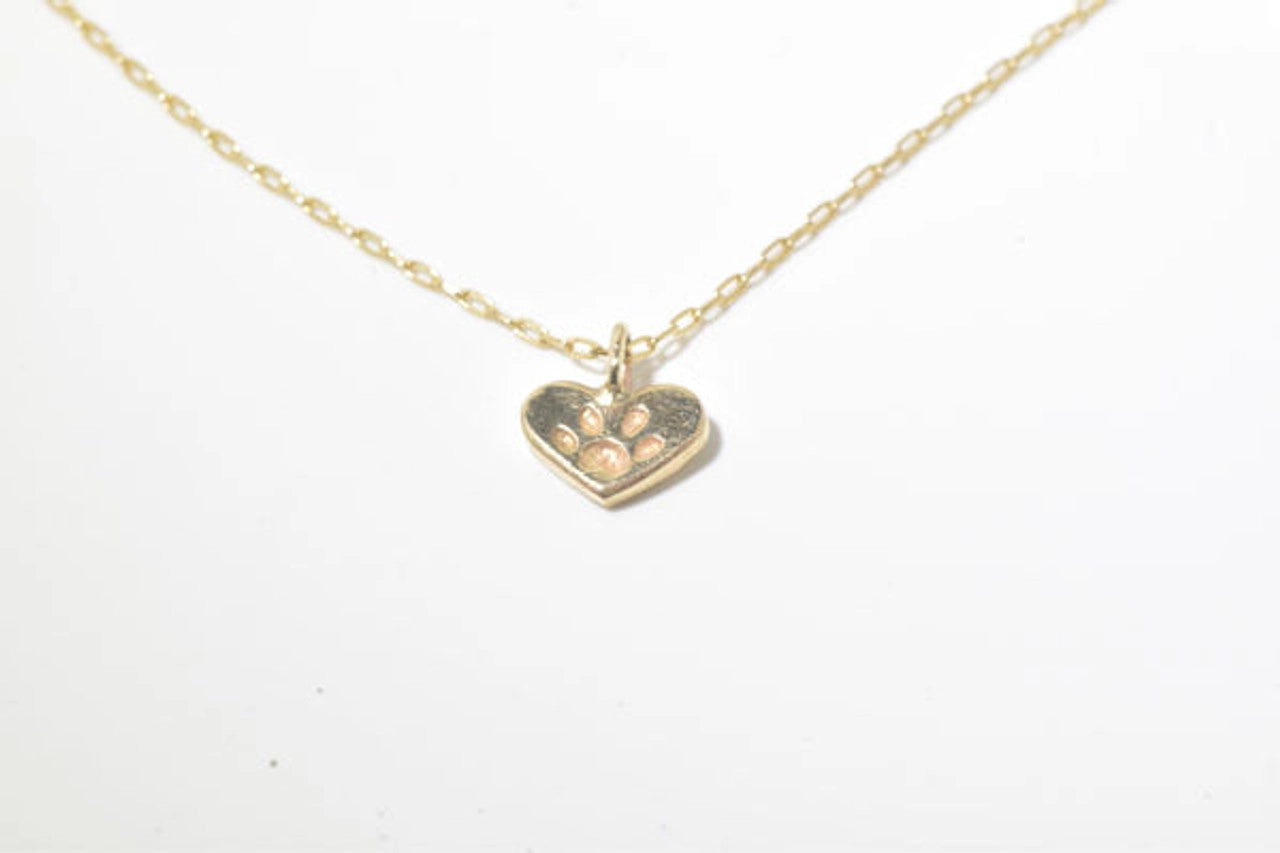 Paw Heart Tiny 14k Pendant