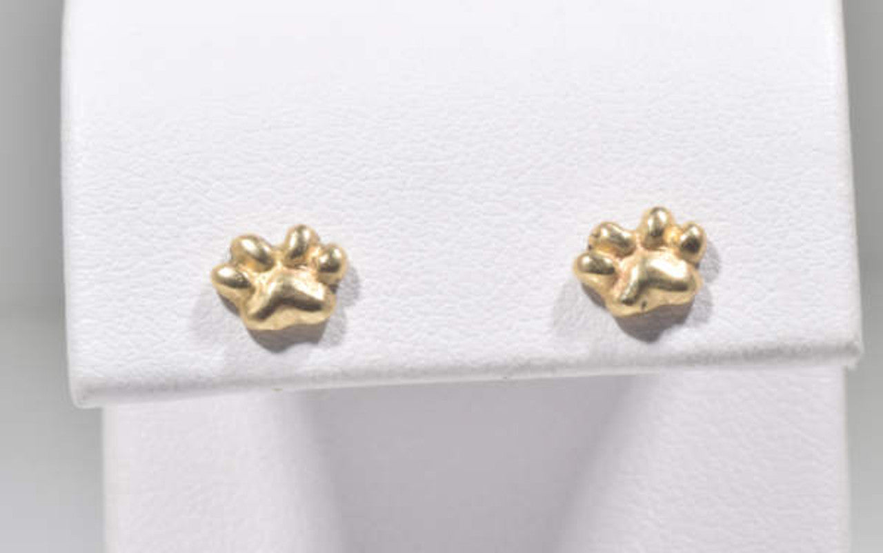 Paw Small Gold Studs