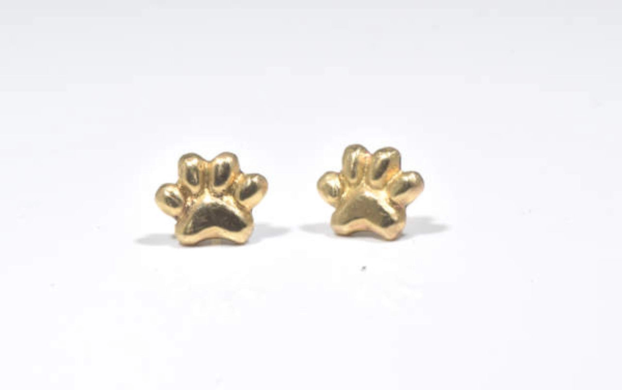 Paw 14k Gold Studs