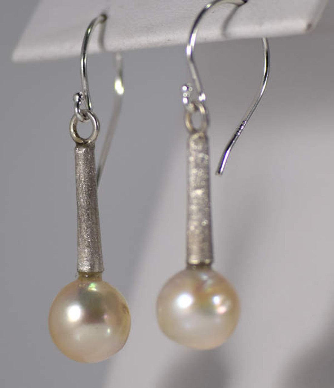 Baroque Pearl Silver Textured Dangles