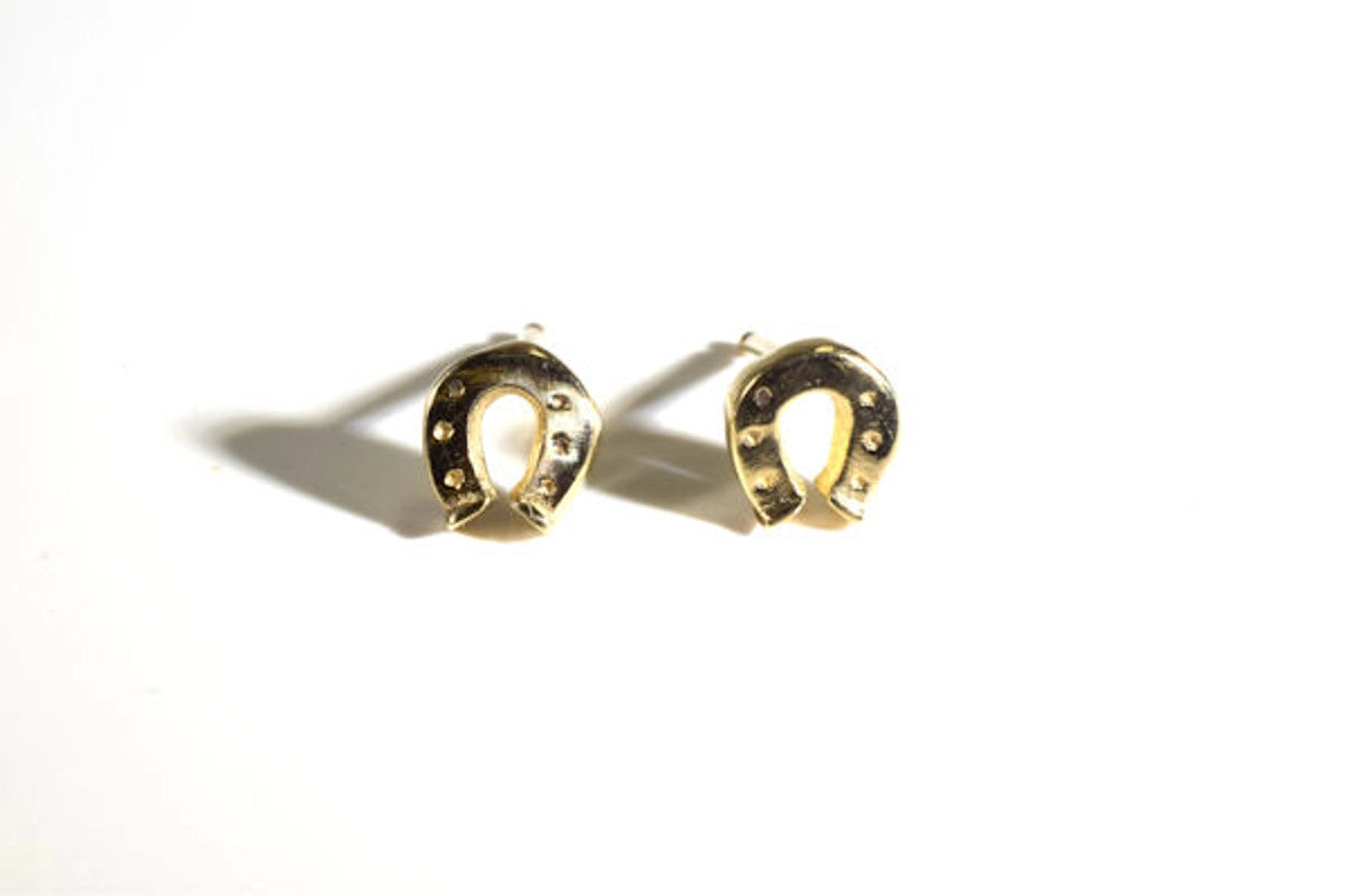 Horseshoe Tiny Gold Studs