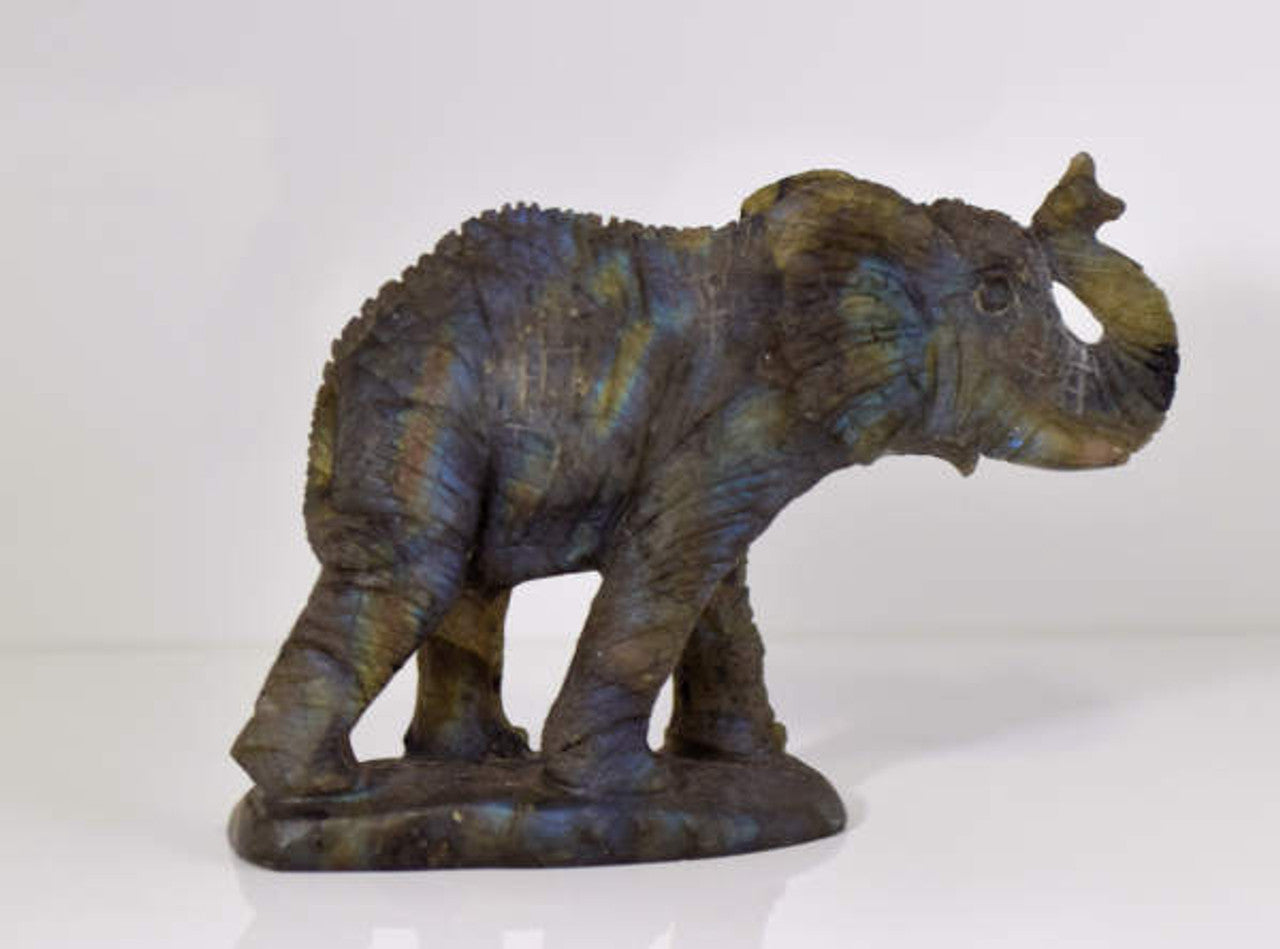 Labradorite Elephant Carving