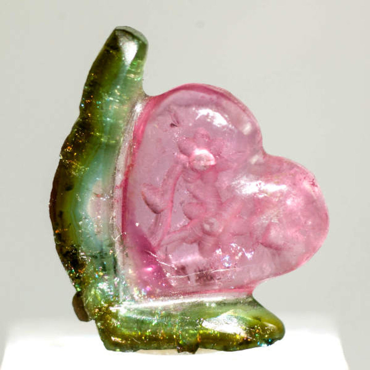 Maine Tourmaline Carved Heart Slice