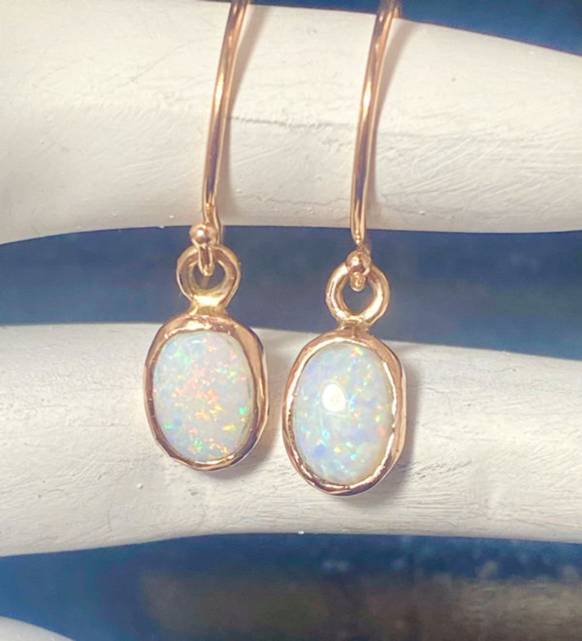 Opal Rose Gold Dangles