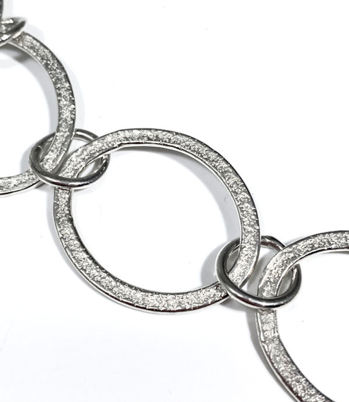 Large Oval Texture Silver Bracelet