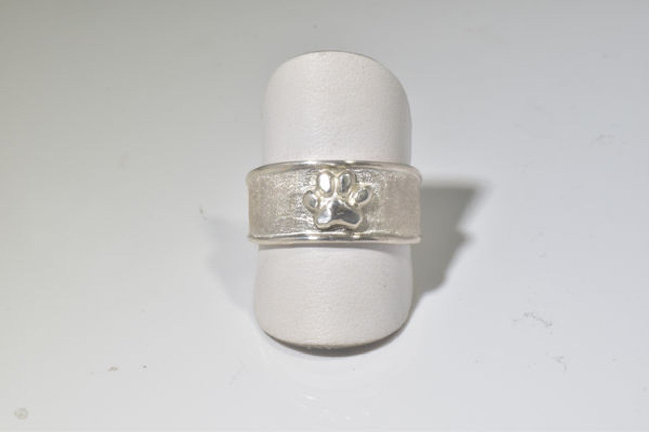 Paw Print Sterling Silver Ring