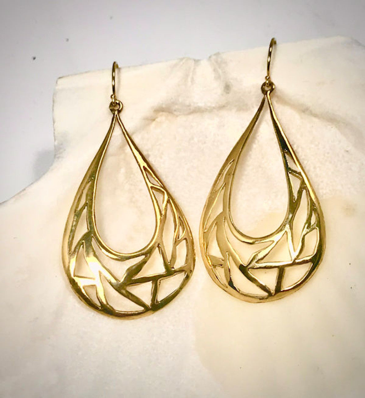 Pear Cut Out 14k Dangles