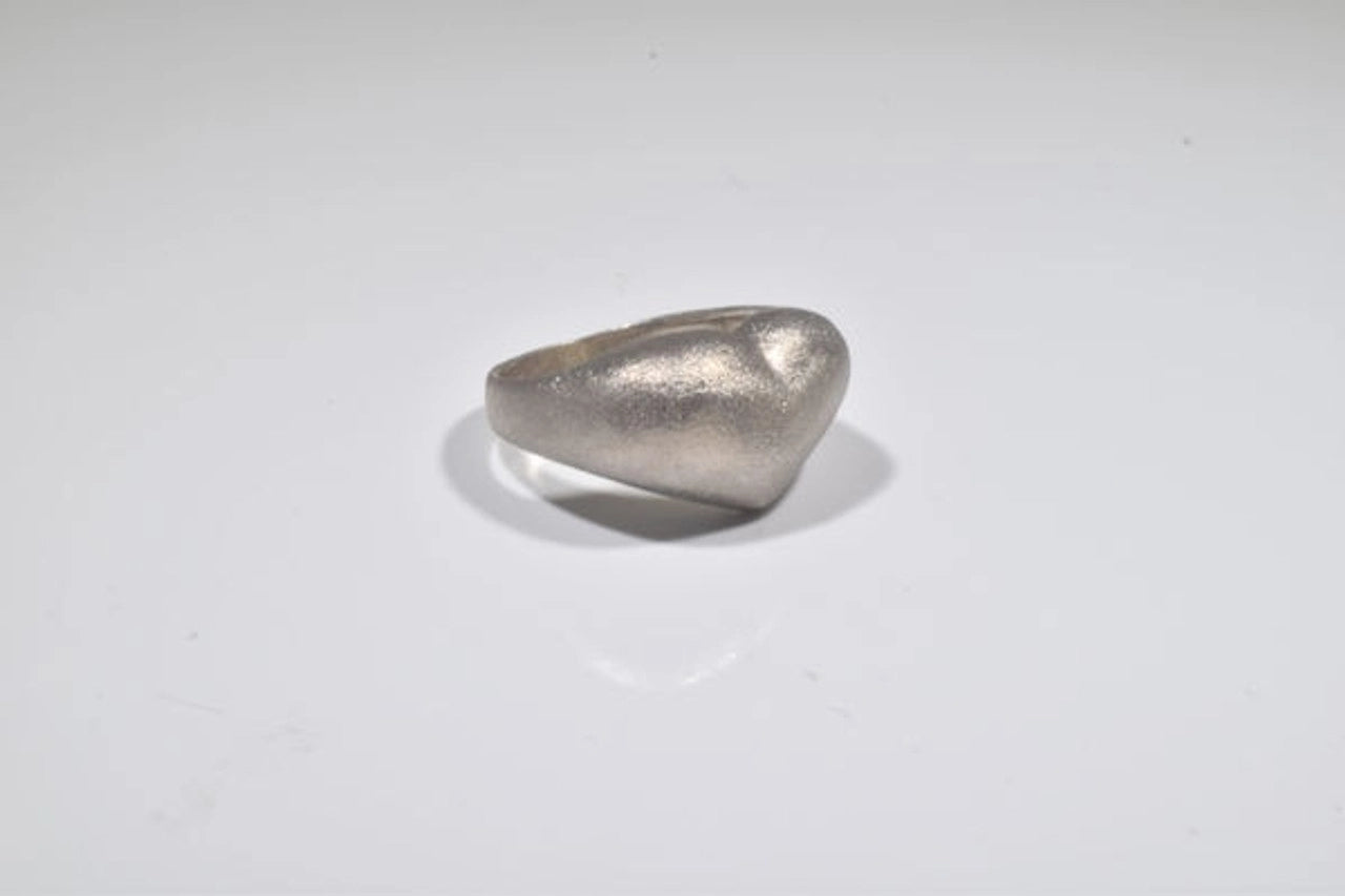 Puffy Silver Heart Ring