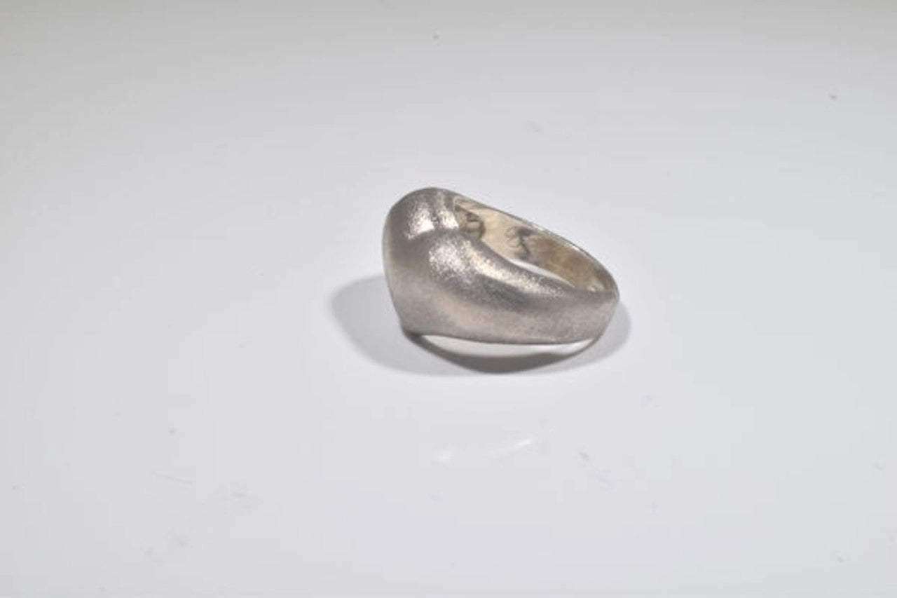 Puffy Silver Heart Ring