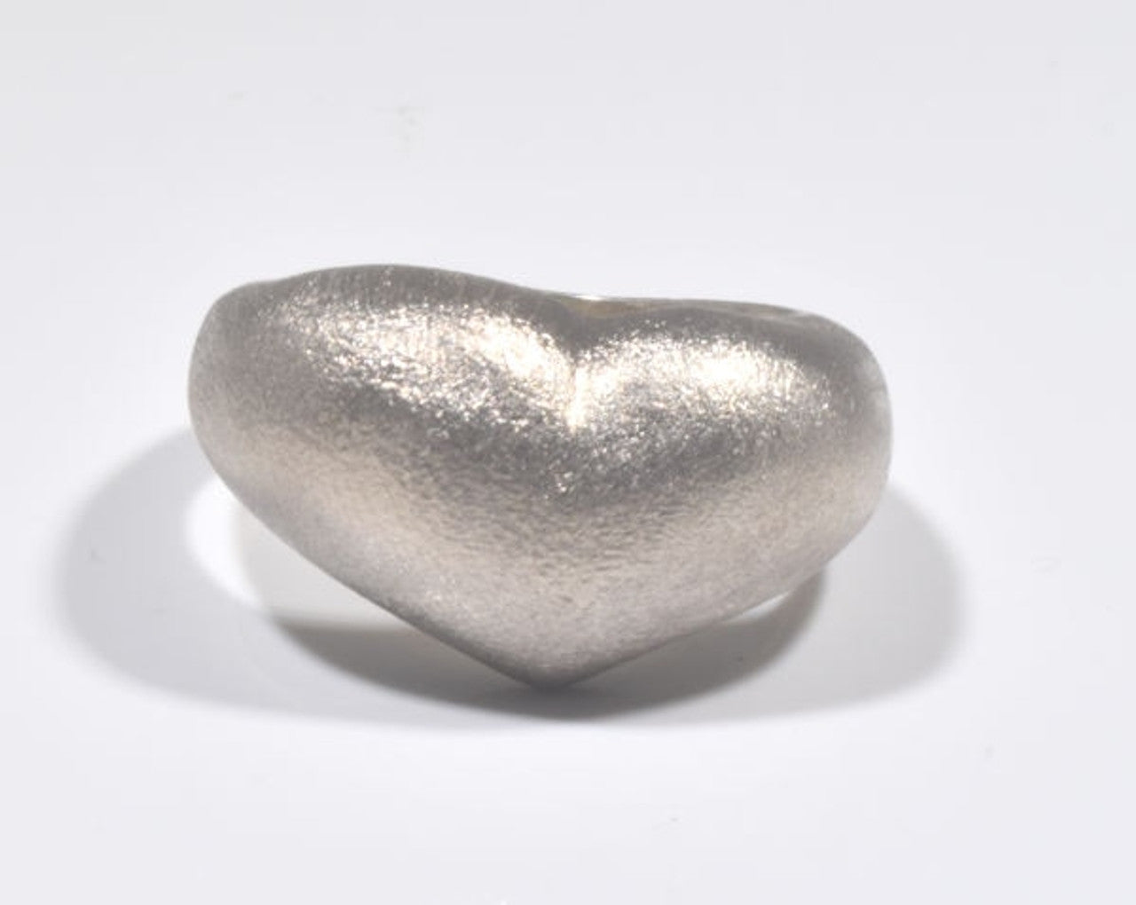 Puffy Silver Heart Ring