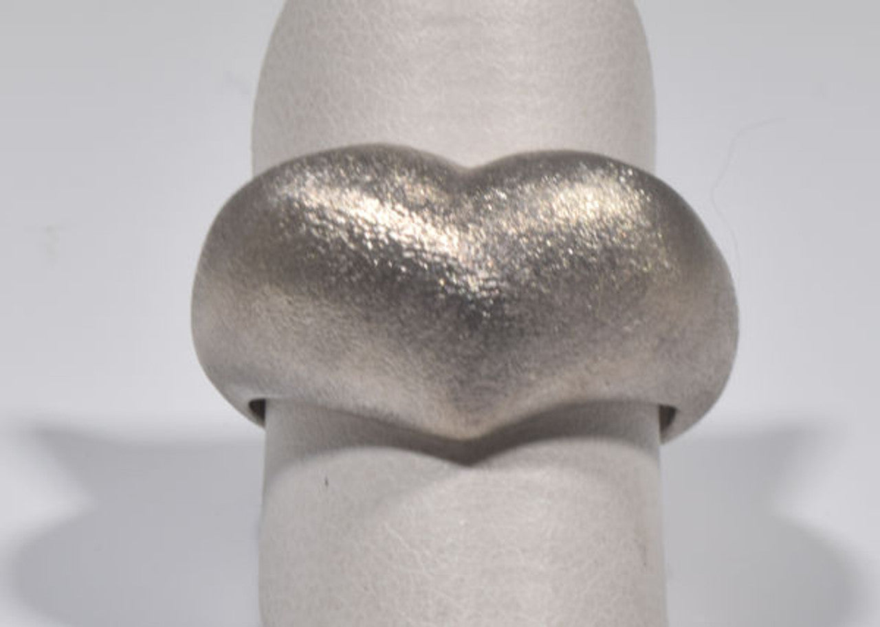 Puffy Silver Heart Ring