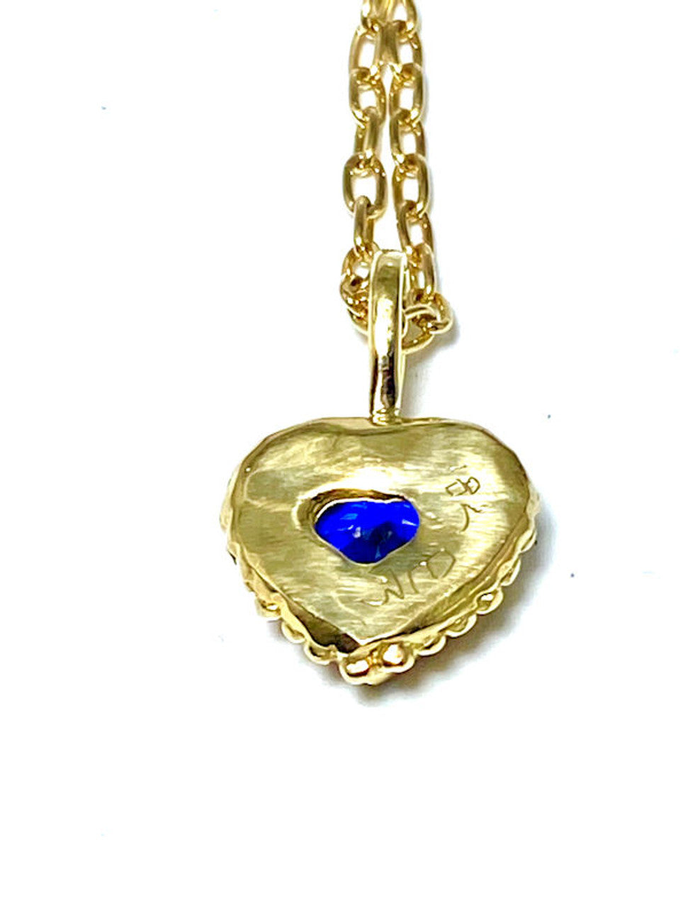 Sapphire Heart 18k Gold Pendant