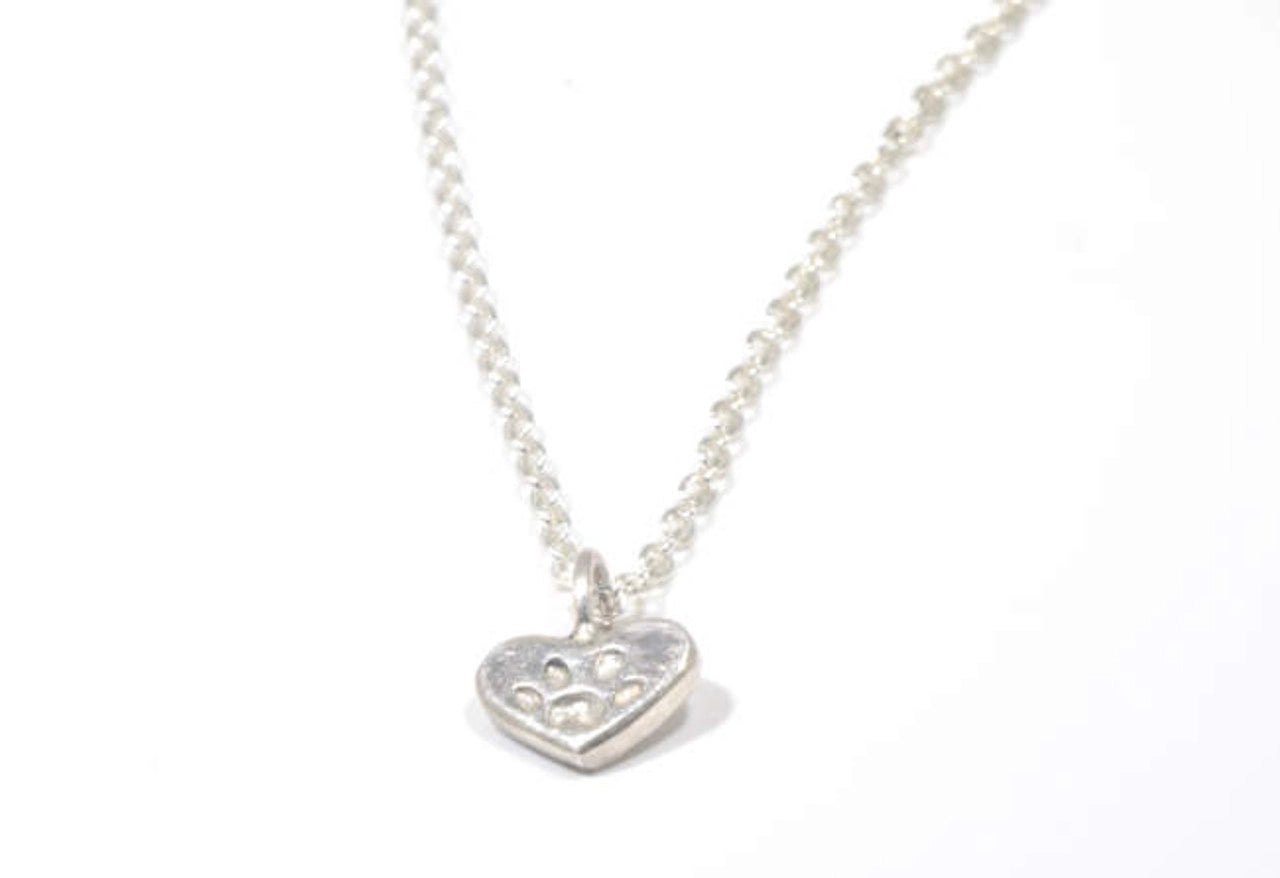 Paw Heart Sterling Pendant