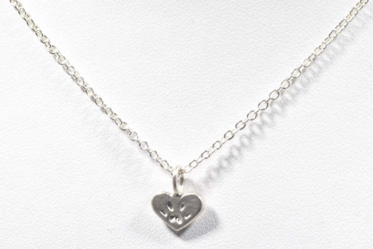 Paw Heart Sterling Pendant