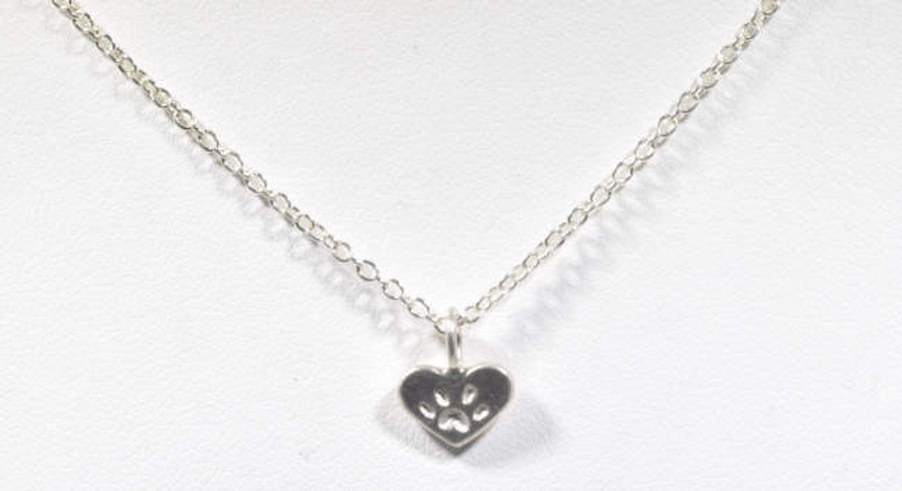 Paw Heart Sterling Pendant