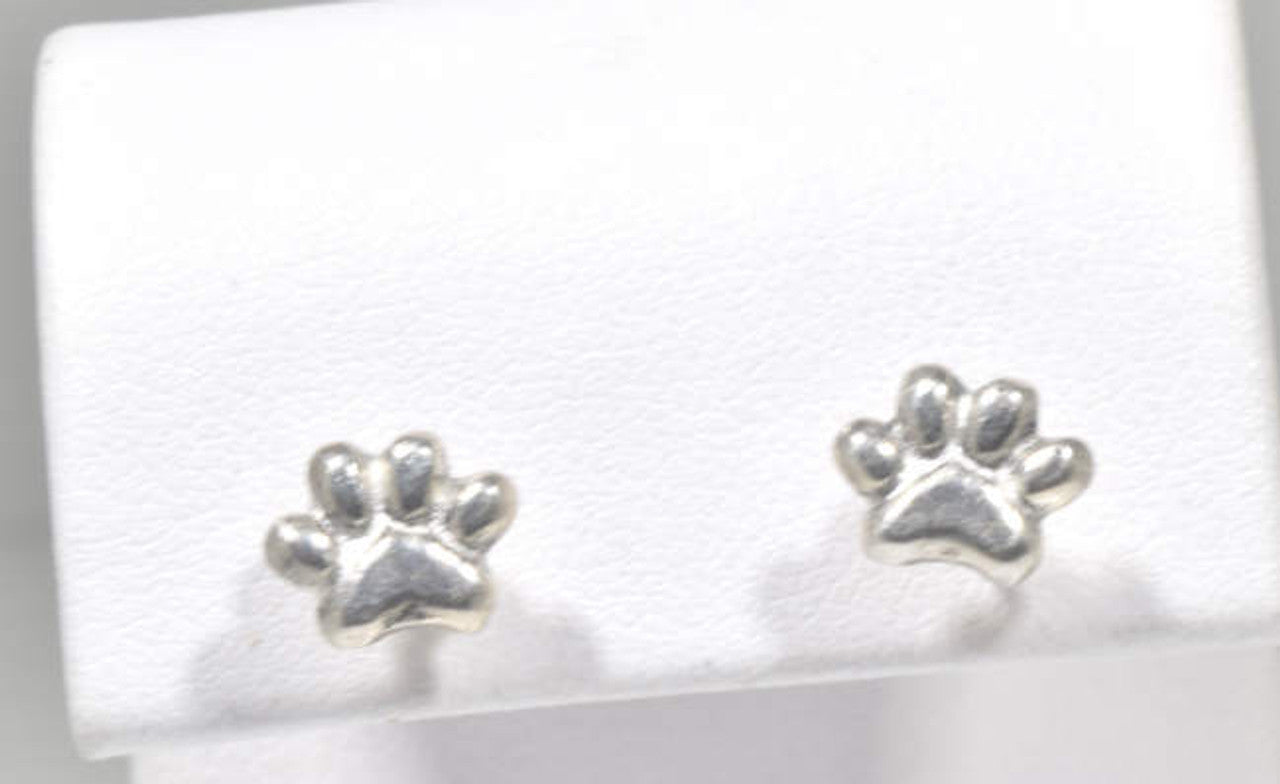 Paw Sterling Silver Studs