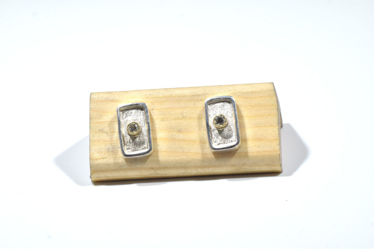 Diamond Two Tone Studs