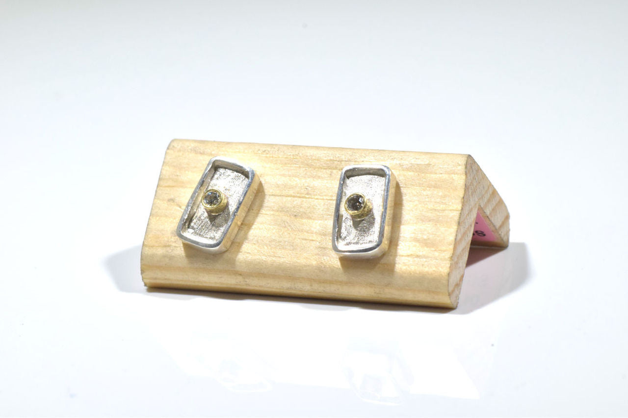 Diamond Two Tone Studs