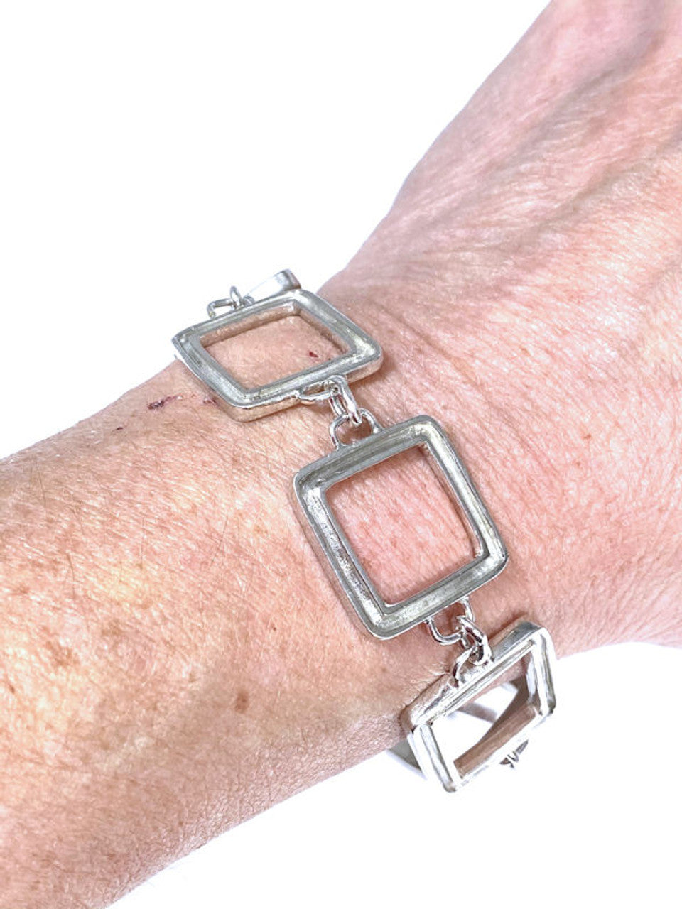 Square Link Silver Bracelet