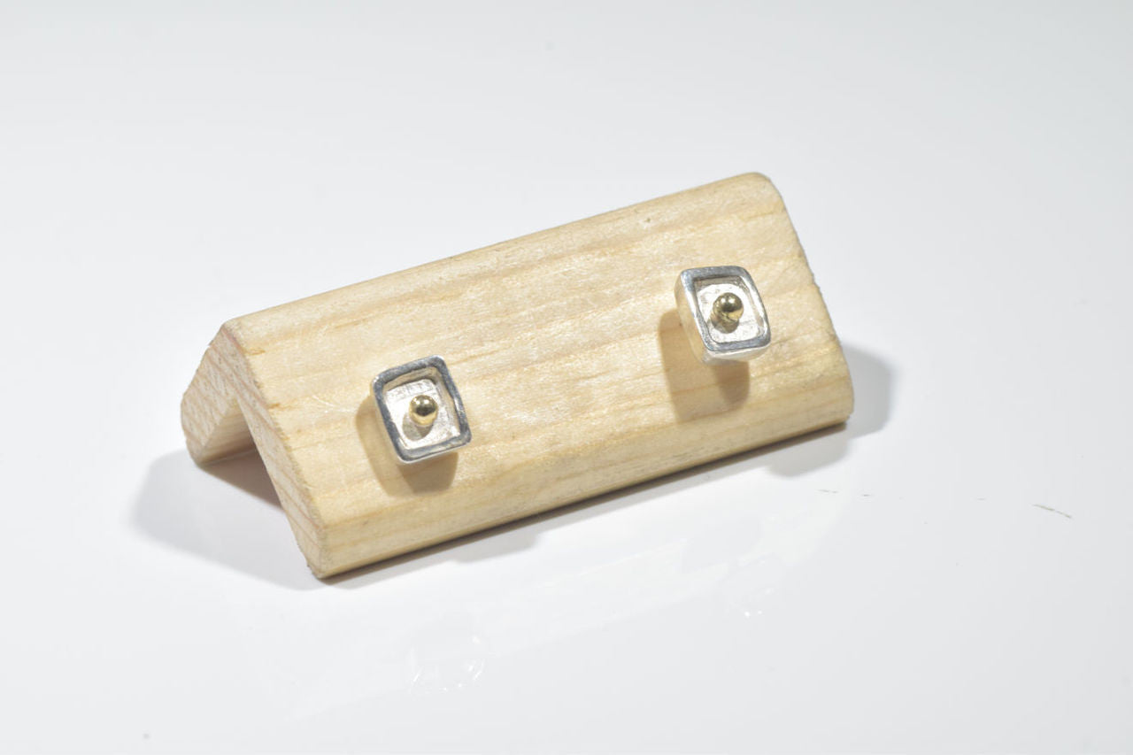Square Bead Two Tone Studs
