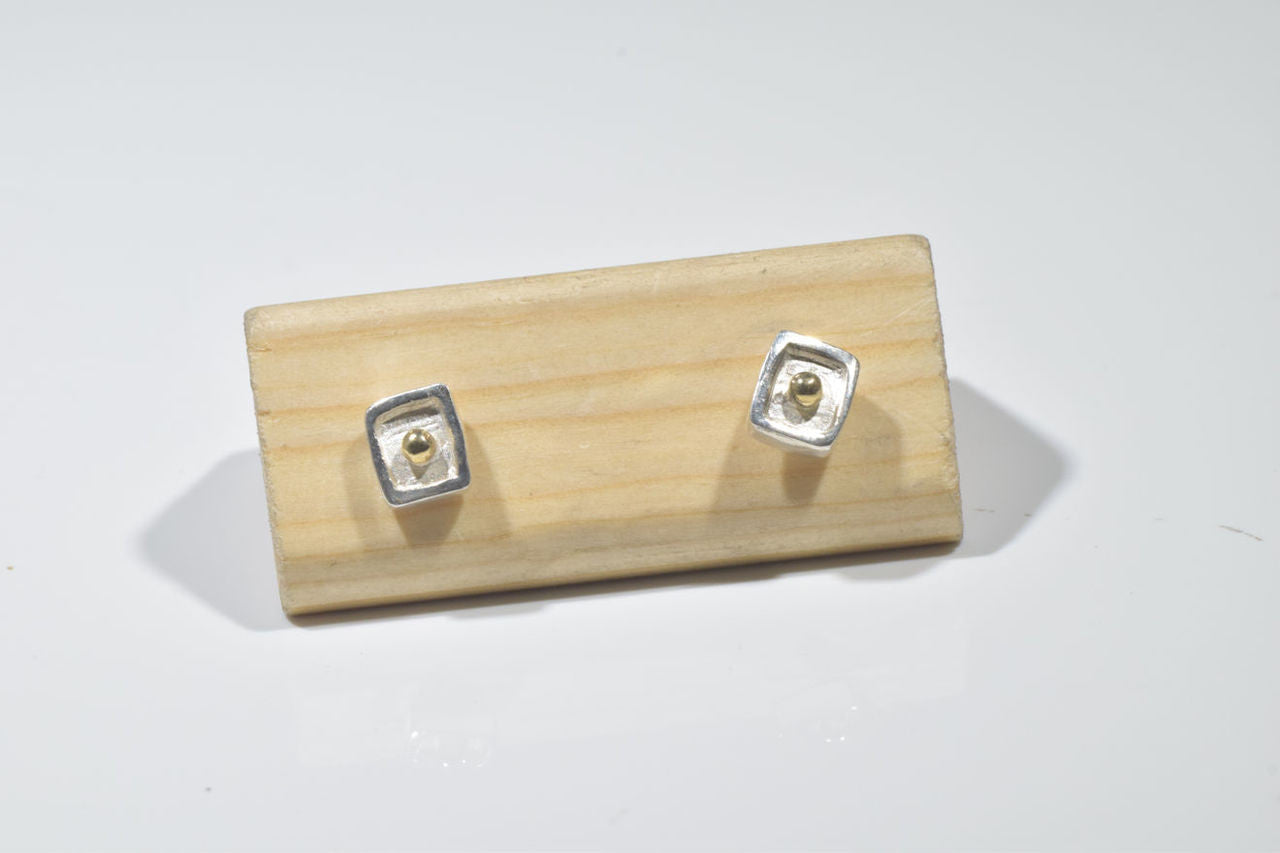 Square Bead Two Tone Studs
