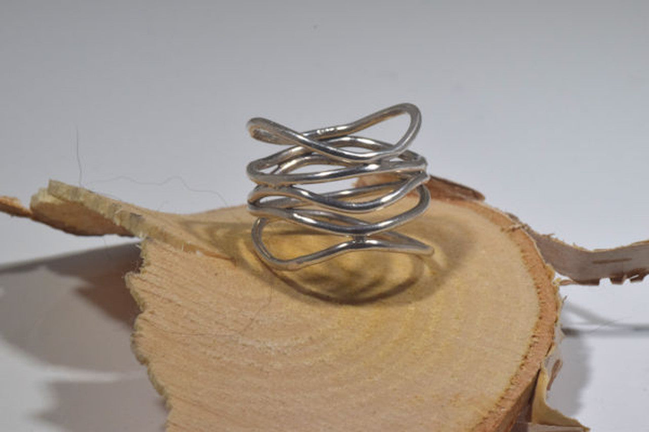 Open Five Wire Sterling Ring