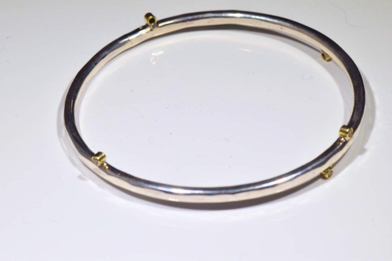 Diamond Two Tone Bangle